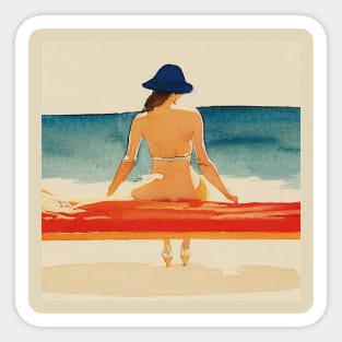 Sunbathin at the Beach Sticker